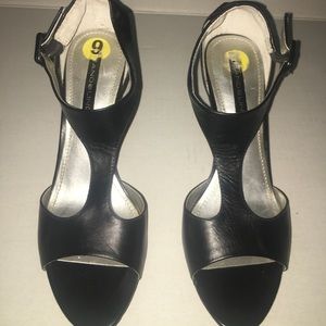 Black strappy heels size 9